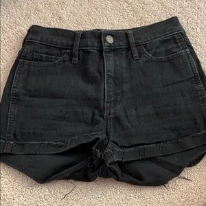Black jean shorts